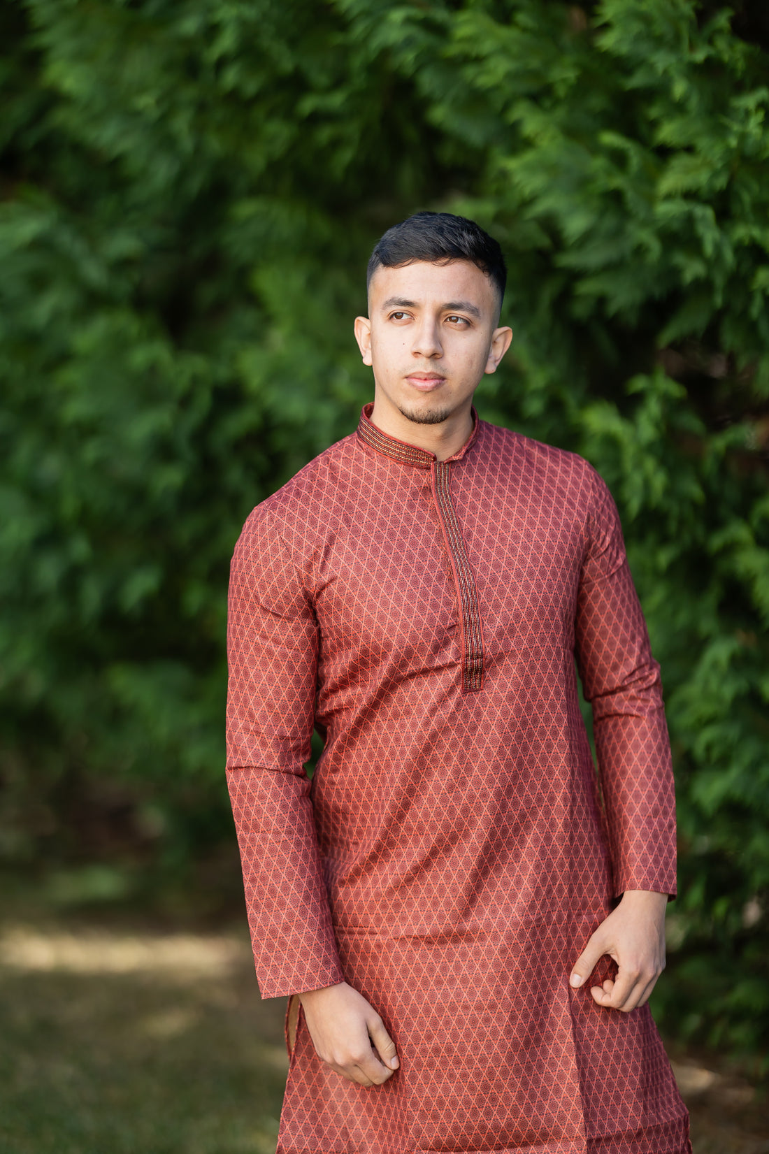 Men's Red Checked Printed Kurta Stylish Comfort for Every Occasion