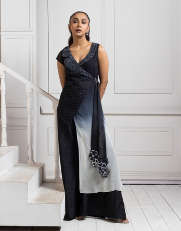 Noir Ombre Wrap Jumpsuit