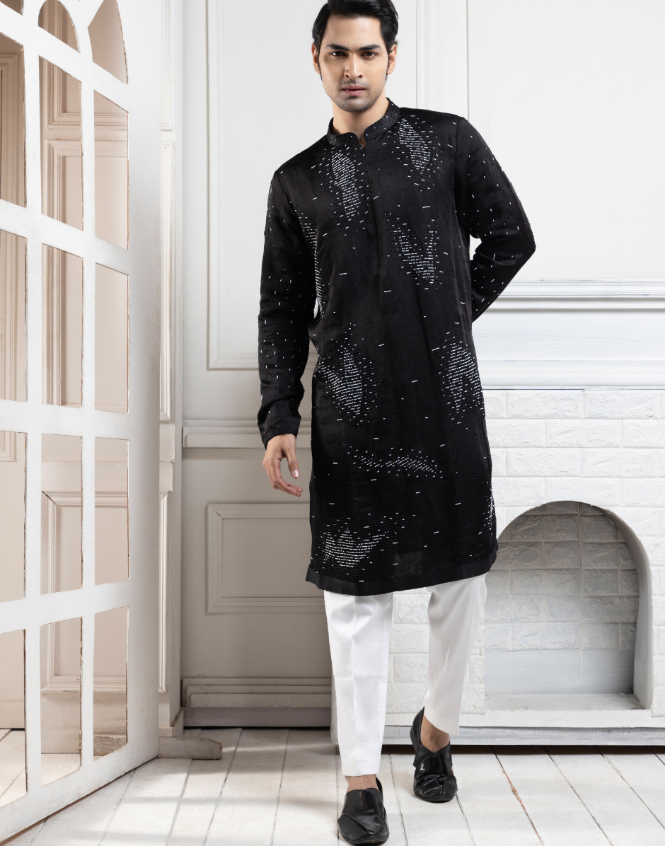 Onyx Embroidered Kurta Ensemble Masterpiece of Craftsmanship and Elegance