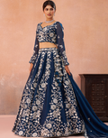 Opulent Organza Lehenga with Sparkling Beads & Sequins Work for Festive Celebrations_4