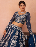 Opulent Organza Lehenga with Sparkling Beads & Sequins Work for Festive Celebrations_5