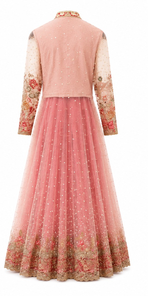 Blush Pink Embroidered Anarkali Gown