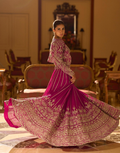 Pink Premium Georgette Heavy Embroidered Wedding Lehenga Short Shrug with Blouse