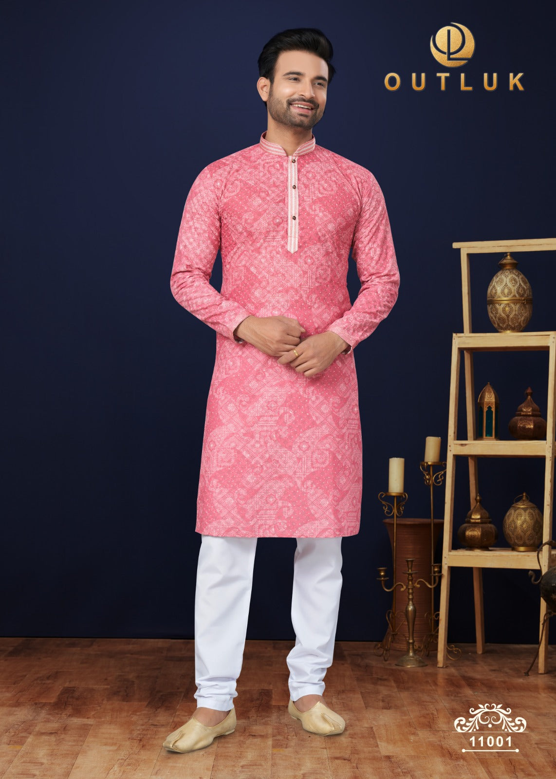 Pink Rose Fusion Kurta Set_1