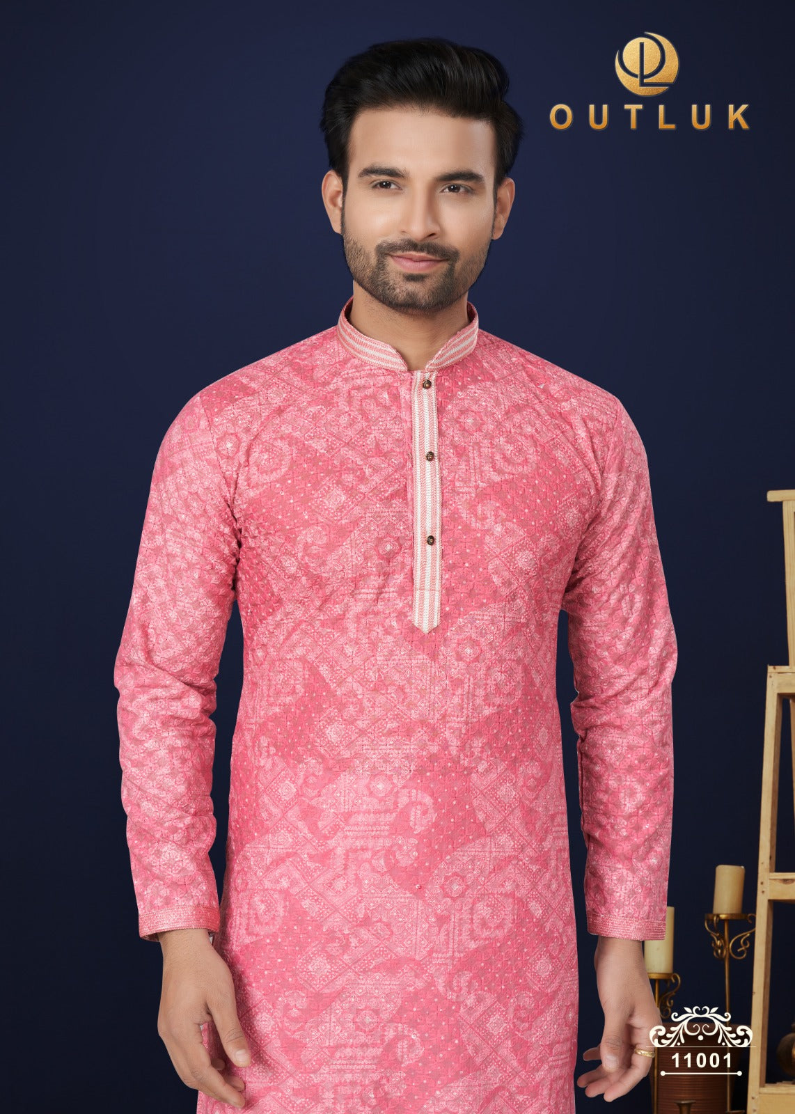 Pink Rose Fusion Kurta Set_2