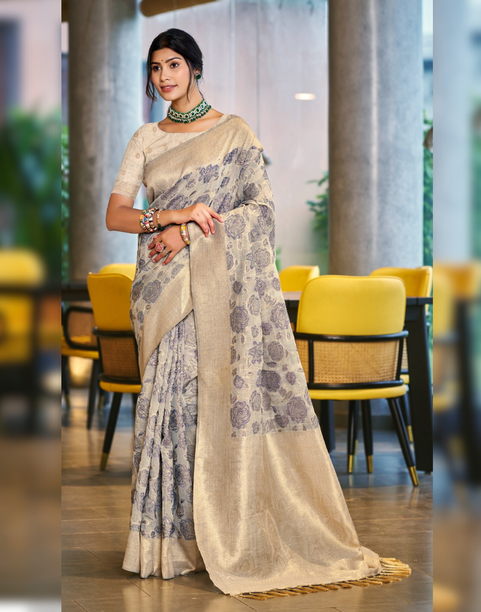 Premium Cotton Silk Self Woven Saree with Matching Blouse Soft, Lightweight & Stylish - Buy