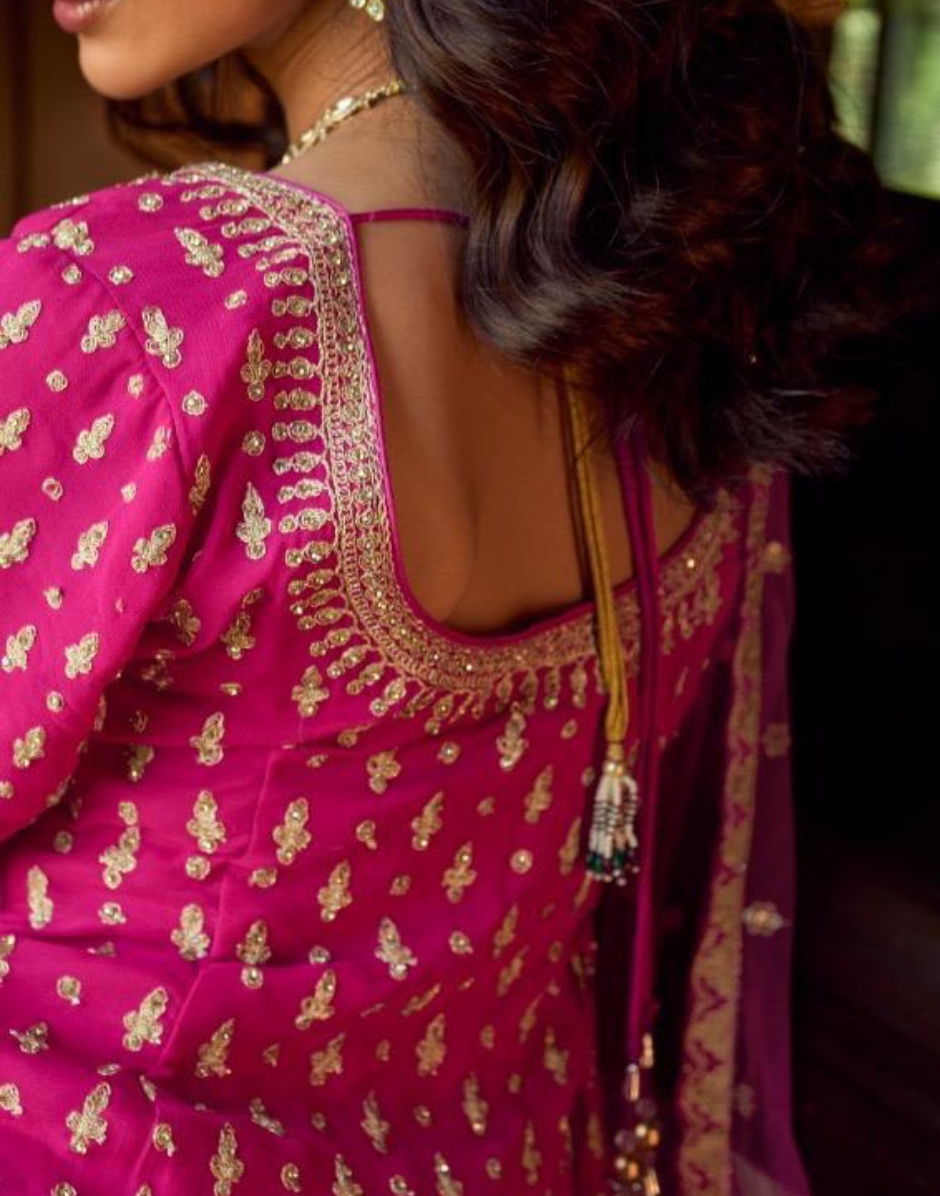 Premium Georgette Top Skirt Dupatta Set with Heavy Embroidery & Mirror Work - Buy_2