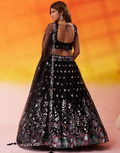 Premium Net Fabric Lehenga Set Featuring Rich Sequins Thread Embroidery - Buy_2