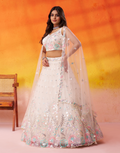Premium Net Fabric Lehenga Set Featuring Rich Sequins Thread Embroidery - Buy_5