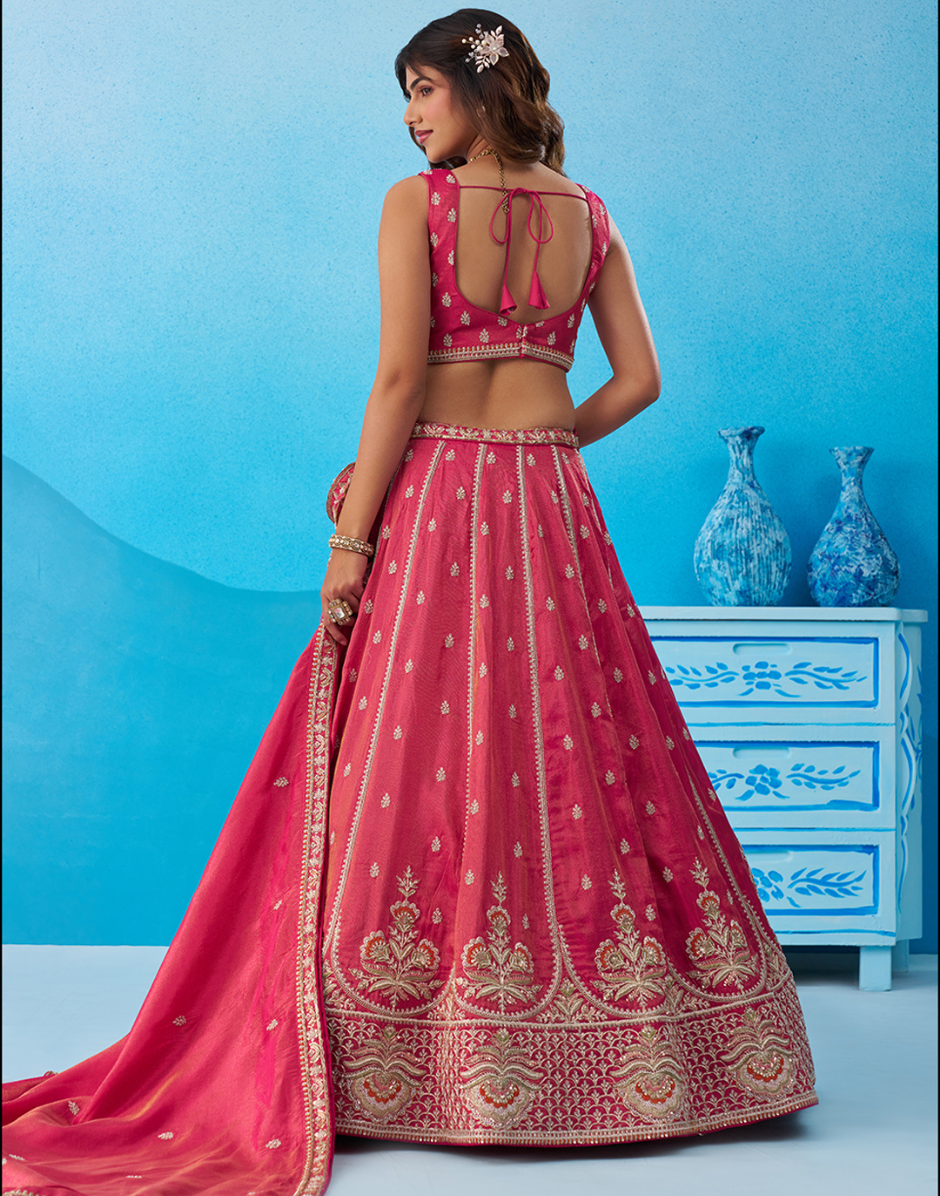 Premium Tissue Beads & Sequins Work Lehenga Choli Set with Designer Dupatta_5
