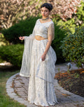 Radiant White Net Lehenga Set with Embellished Blouse and Dupatta_2