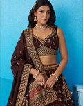 Regal Chinnon Silk Lehenga with Sparkling Sequins & Traditional Zari Work_2