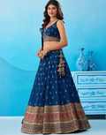 Regal Chinnon Silk Lehenga with Sparkling Sequins & Traditional Zari Work_7