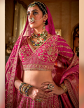 Regal Rani Silk Lehenga with Zari, Sequin, Pearl & Thread Embroidery Blouse & Dual Dupatta Set Included - Buy_1