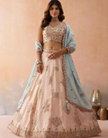 Regal Tissue Sequinned Zari Embroidered Lehenga with Blouse & Designer Dupatta_3
