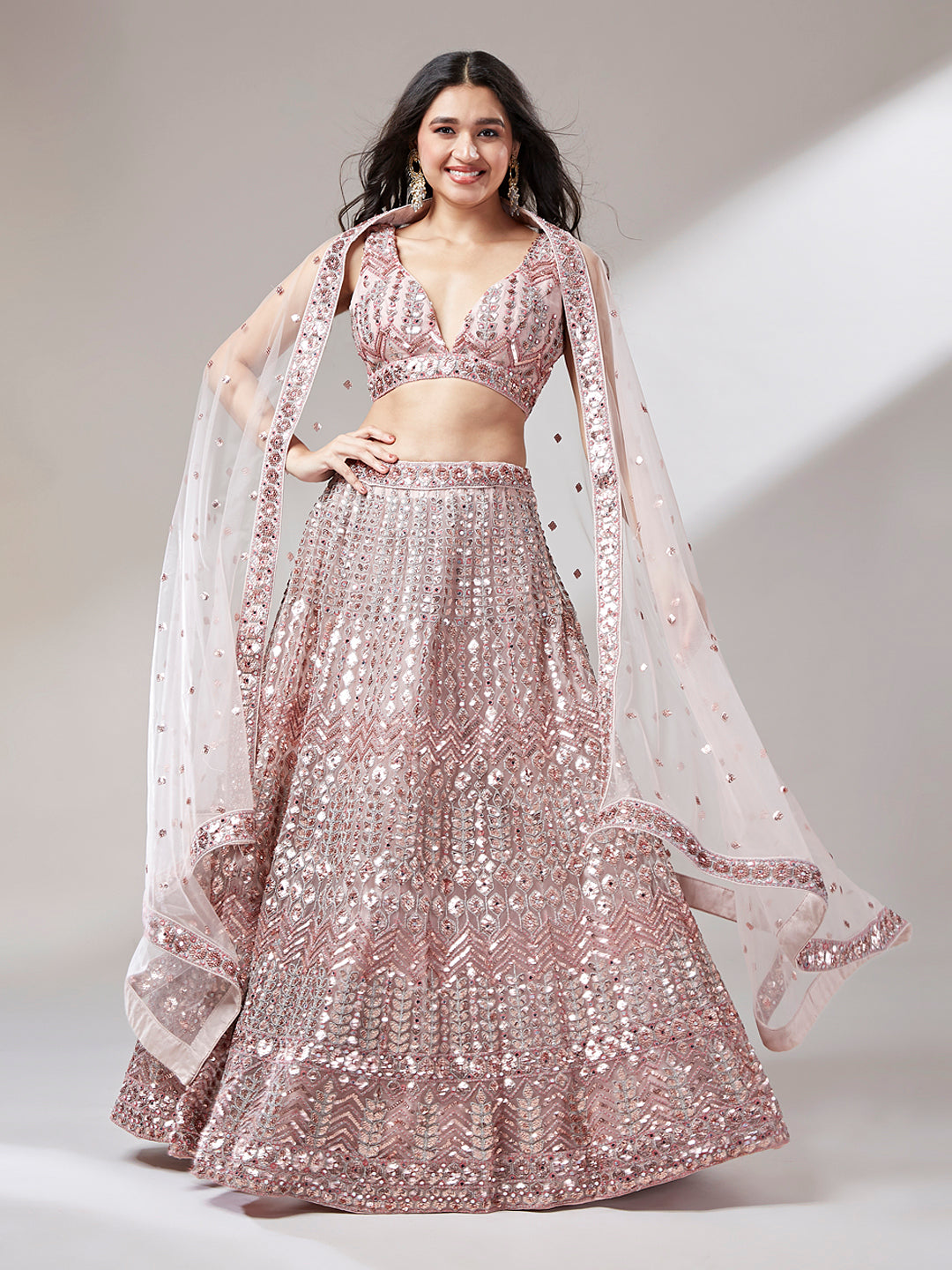 Rosegold Colored Lehenga Timeless Elegance for Every Celebration - Rent
