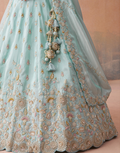 Royal Sky Blue Tissue Lehenga with Sparkling Beads & Sequins Embroidery_4