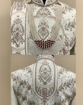 Classic Cream Sherwani Set Featuring Premium Embroidery & Embellished Finish_1
