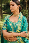 Sage Green Banarasi Silk Lehenga_1