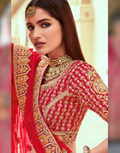 Scarlet Splendor Red Bridal Silk Lehenga with Rich Khatli Embellishments - Buy_2