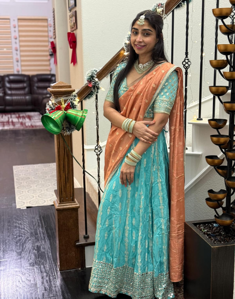 Sea Green Bridal Embroidered Lehenga Blouse Dupatta Set Party & Wedding Collection_1