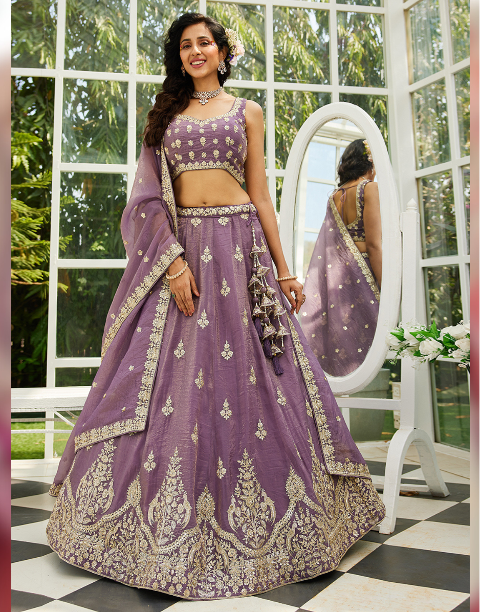 Sequins & Moti Embroidery Lehenga Choli with Dupatta Elegant Bridal & Festive Wear