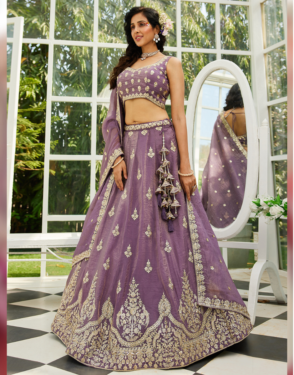 Sequins & Moti Embroidery Lehenga Choli with Dupatta Elegant Bridal & Festive Wear