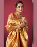 Shimmering Self-Woven Tissue Silk Saree and Blouse Set with Tassel Border Timeless Ethnic Charm - Buy_6
