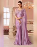 Shimmering Silver Chiffon Saree Ethereal Look for Special Occasions - Buy_3