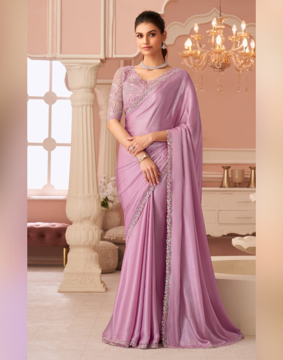 Shimmering Silver Chiffon Saree Ethereal Look for Special Occasions - Buy_4