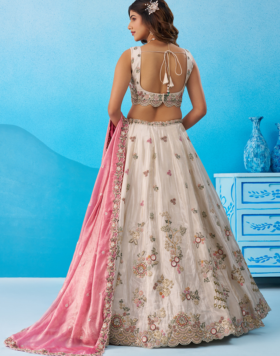 Shimmering Tissue Sequins Embroidered Lehenga Set Perfect for Party & Wedding Wear_2