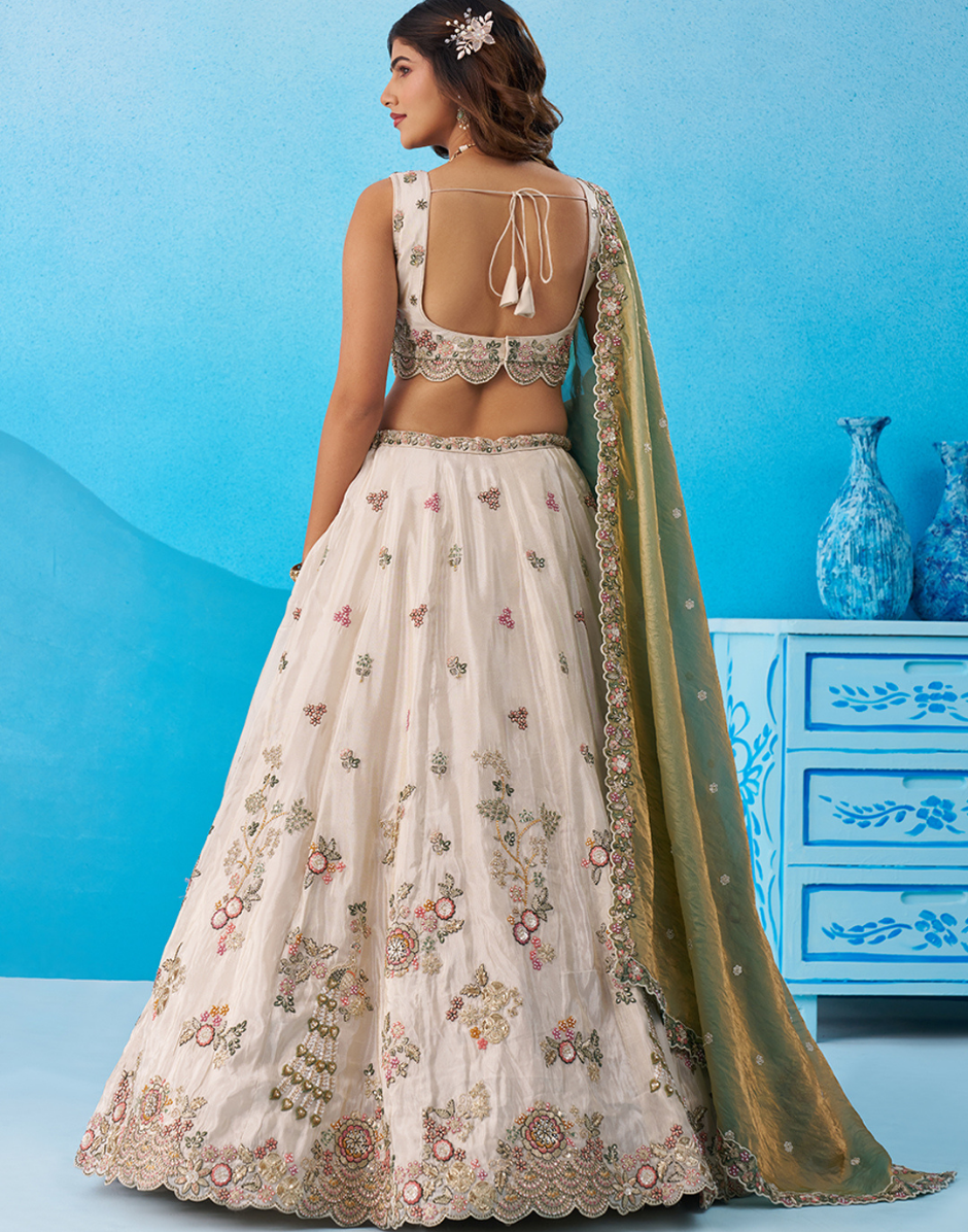 Shimmering Tissue Sequins Embroidered Lehenga Set Perfect for Party & Wedding Wear_5