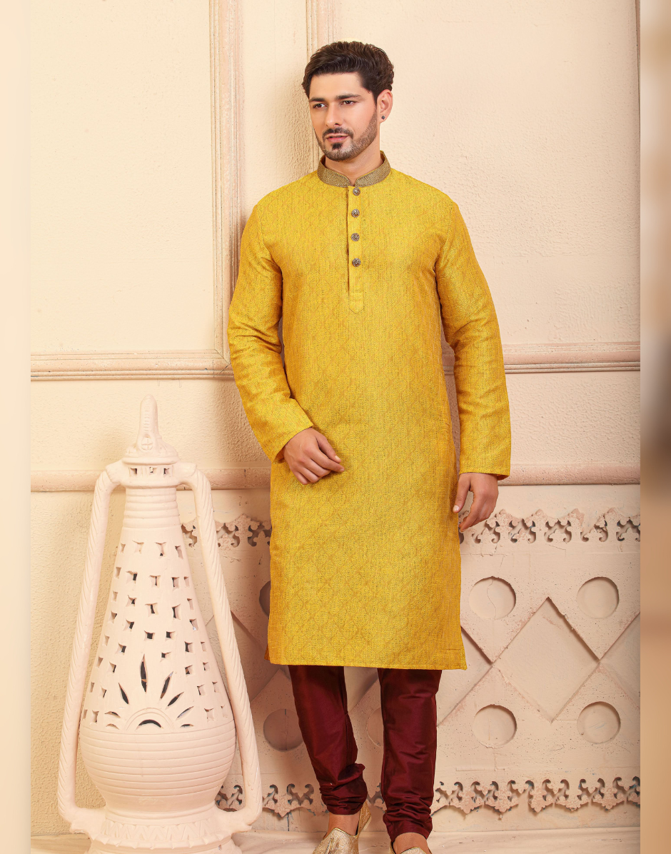 Shine in Style Yellow Kurta Set for Men Perfect for Celebrations