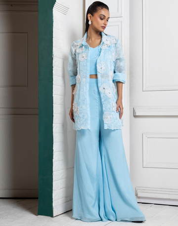 Sky Breeze Embroidered Co-Ord Set