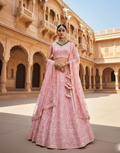 Sparkling Net Sequin Embroidered Lehenga Blouse with Dupatta Perfect for Weddings & Parties - Buy