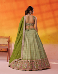 Statement Jacquard Tissue Fabric Lehenga Set with All-Over Sequin Thread Work - Buy_2