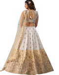 Statement Omber Beige & Cream Tissue Lehenga with Glittering Beads & Sequins Work and Designer Dupatta_2