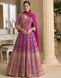 Stunning Georgette Gown with Seroski Zarkan Detailing & Dupatta Ideal for Evening Occasions - Buy
