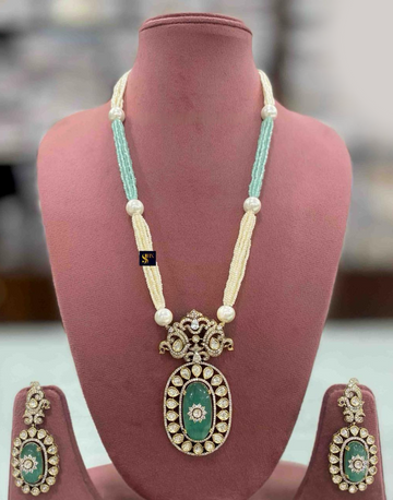 Stunning Green Necklace & Earrings Set Ideal for Weddings, Festivals & Special Occasions