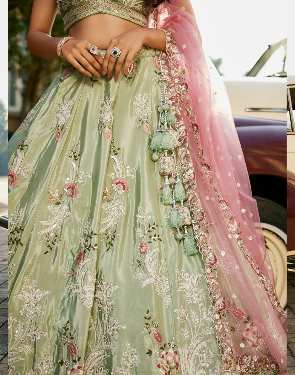 Stunning Satin Silk Sequin Embroidered Stitched Lehenga Choli with Dupatta Elegant Indian Wedding Wear