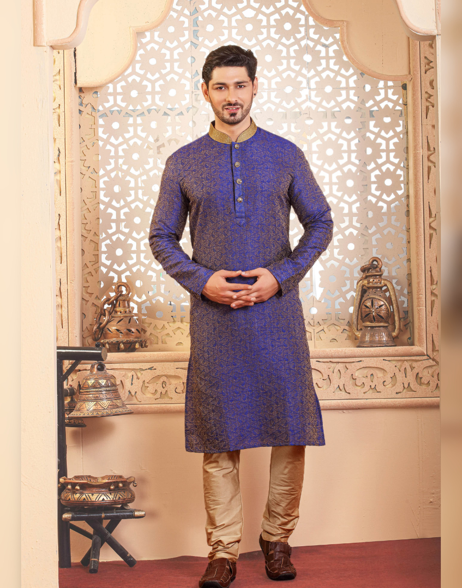 Stylish Blue Kurta Set for Men Elegant Ethnic Wear for Every Occasion