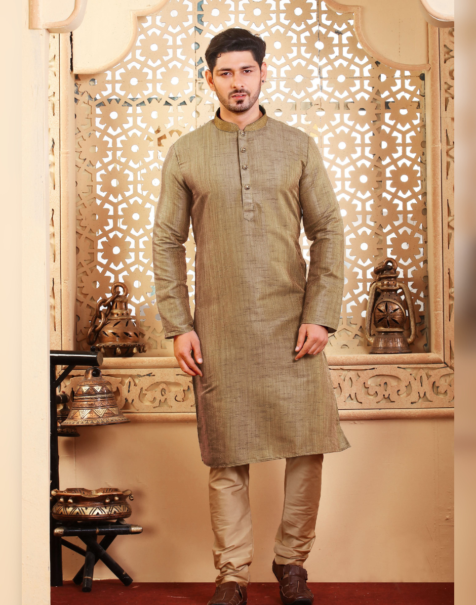 Timeless Beige Men’s Kurta Set Elegant Ethnic Wear for Every Occasion