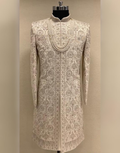 Timeless Dark Fawn Embroidered Sherwani Set with Luxe Embellishments