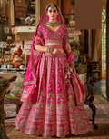 Traditional Art Silk Lehenga Choli with Heavy Embroidery & Net Dupatta Pearl & Zari Weaving - Buy