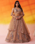 Traditional Bridal Net Lehenga Choli with Heavy Sequins Work and Dupatta - Buy