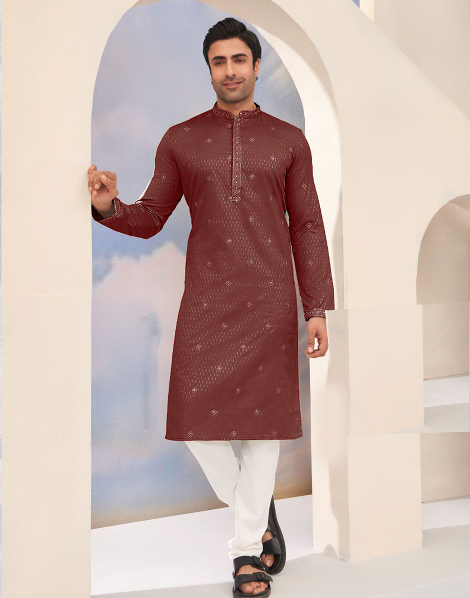 Traditional Elegance with Modern Flair Silk Embroidered Embellished Kurta Pyjama Set
