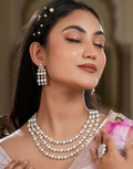 Traditional Maharani Pearl Necklace & Earring Set - Buy_1