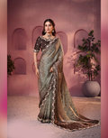 Traditional Meets Contemporary Bandhani Shaded Satin Silk Saree with Embroidery & Embellishments - Buy_2
