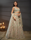 Traditional Net Lehenga with Multicolor Sequins Embroidered Blouse & Ethnic Motif Dupatta_12