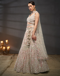 Traditional Net Lehenga with Multicolor Sequins Embroidered Blouse & Ethnic Motif Dupatta_2